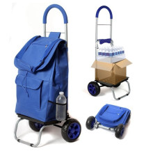 Multifunction Durable Foldable Shopping Trolley Bag, Trolley Dolly, Blue Shopping Grocery Foldable Cart